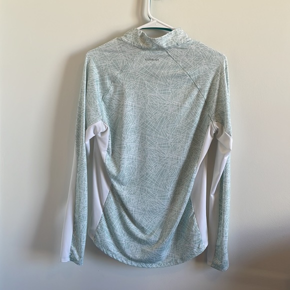 Adidas Women’s Running Teal White Long Sleeve Quarter Zip Medium Dry-fit - Picture 4 of 6